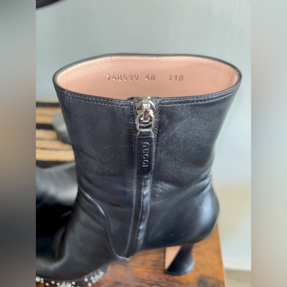 GUCCI GG Stud Platform Leather Ankle Boot - Picture 10 of 14